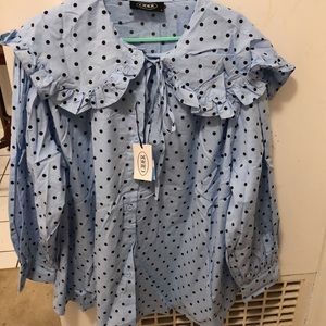 Beautiful polka dot cotton blouse